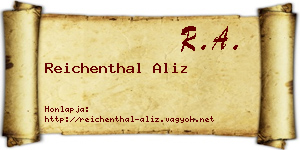 Reichenthal Aliz névjegykártya